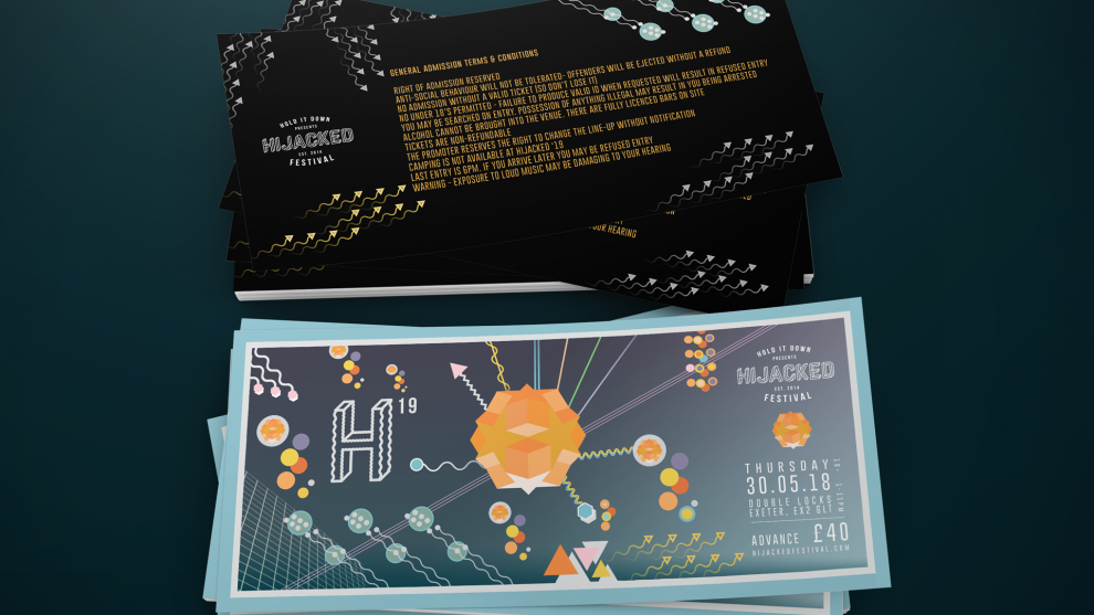 Nigel Pennington Graphic Design Exeter, Hijacked Festival Ticket Design