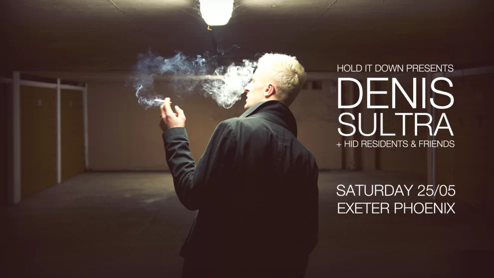 Denis Sultra Holditdown club night promotional artwork by Nigel Pennington