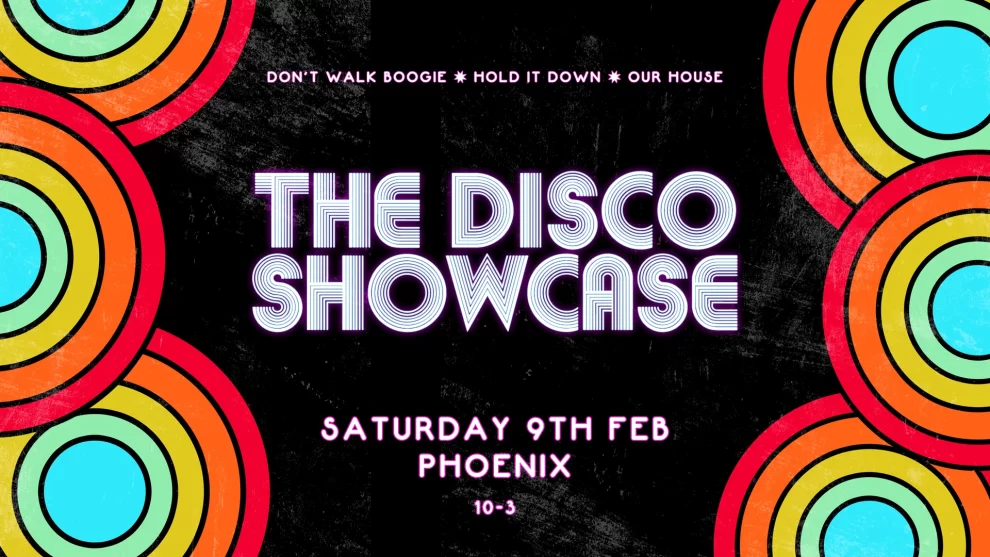 Disco Showcase club night promotional artwork by Nigel Pennington