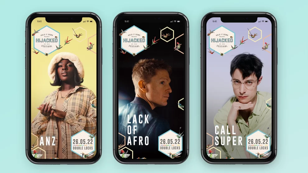 Hijacked Festival 2022 Social Media Displays by Nigel Pennington