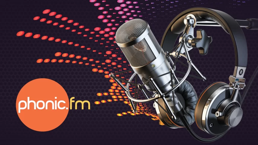 Phonic FM independent radio station logo by Nigel Pennington