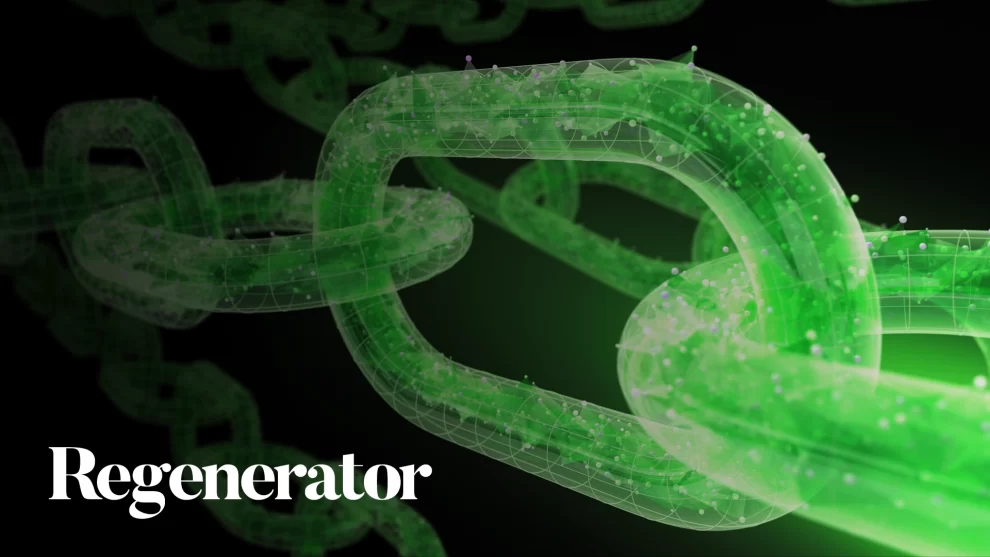 Regenerator crypto staking and blockchain validation logo by Nigel Pennington