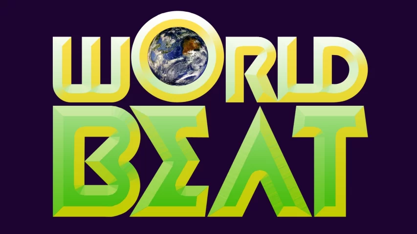 Worldbeat global music club night logo by Nigel Pennington